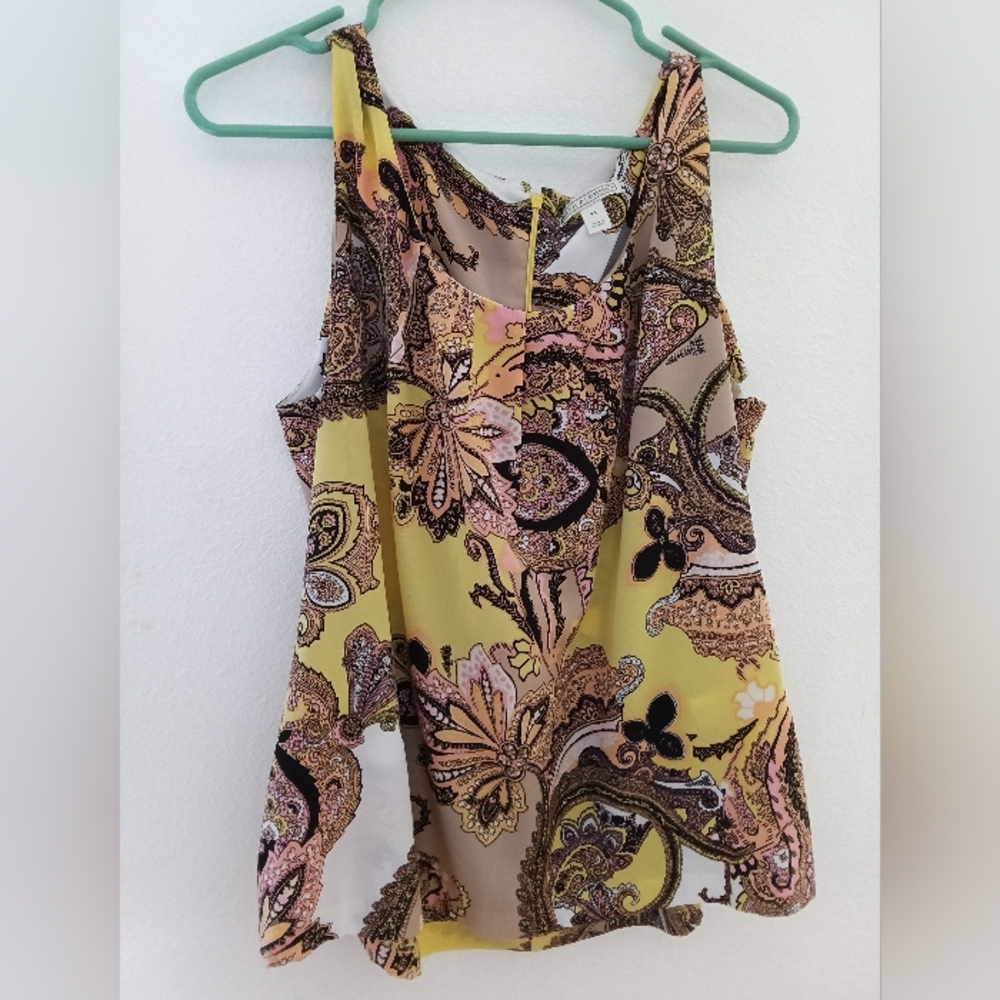 Dana Buchman Yellow Paisley Blouse